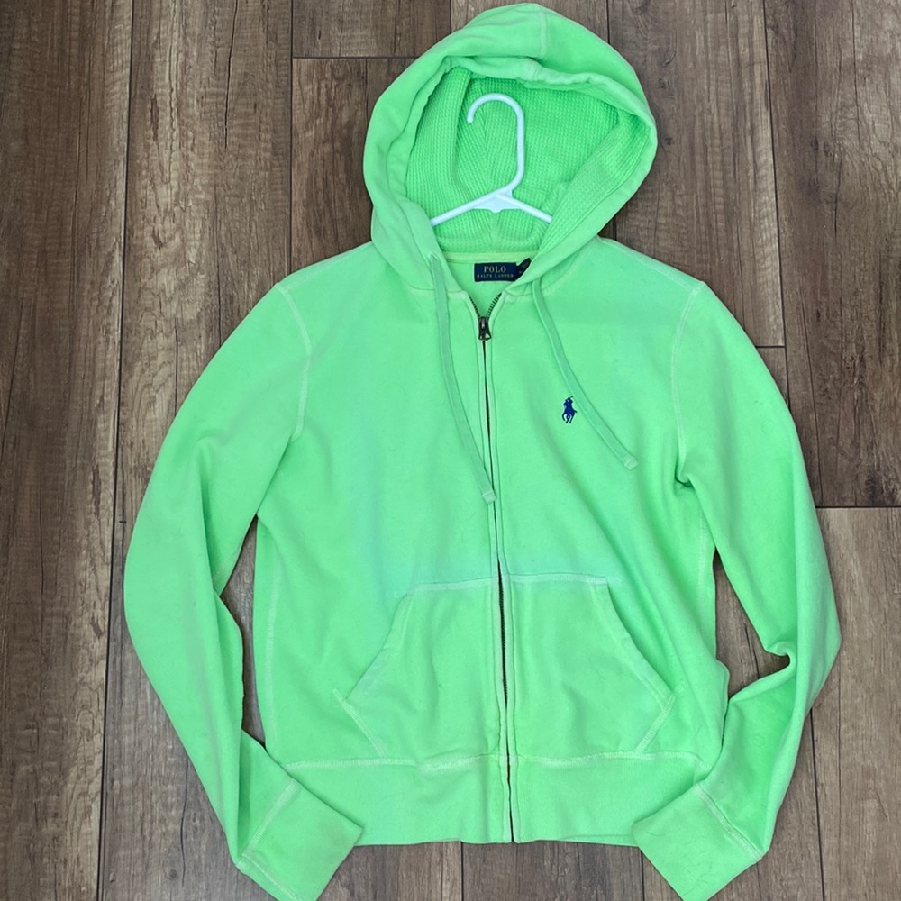 Green Ralph Lauren zip up jacket. Size Medium